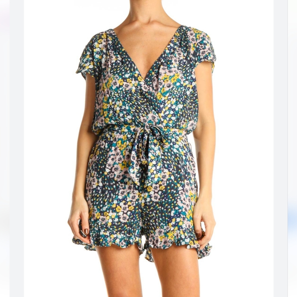 Loft Blue Floral Romper Size S